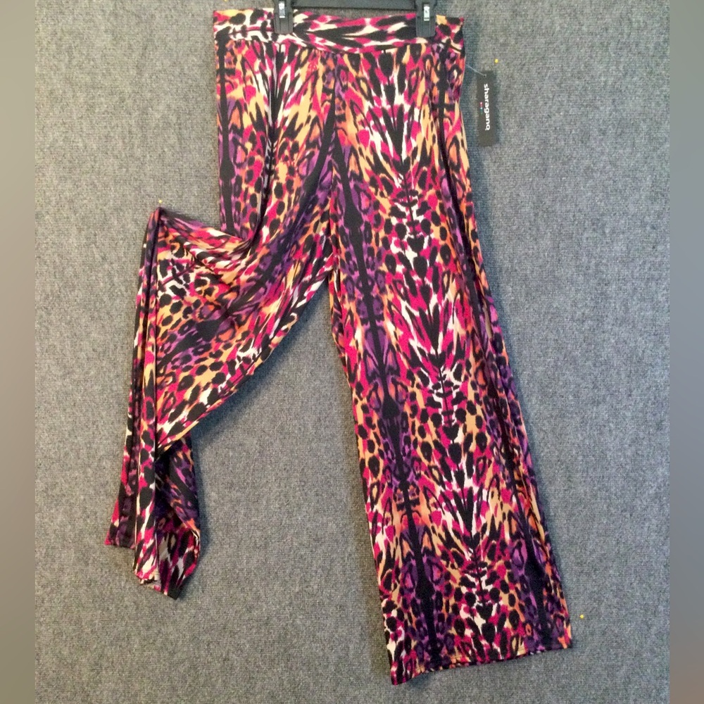 SHARAGANO PALAZZO PANTS. Pull-up jersey.